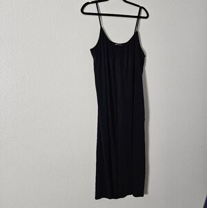 Zara Classic Black Slip Dress with Spaghetti Straps Sz M